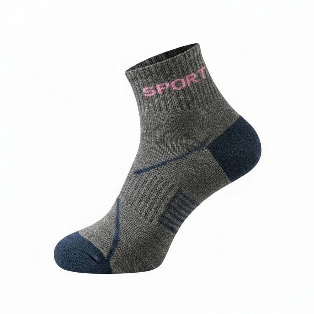 Unisex Lightweight Athletic Sport Socks LARGE Cotton Blend Retro 5 Pairs OS NEW